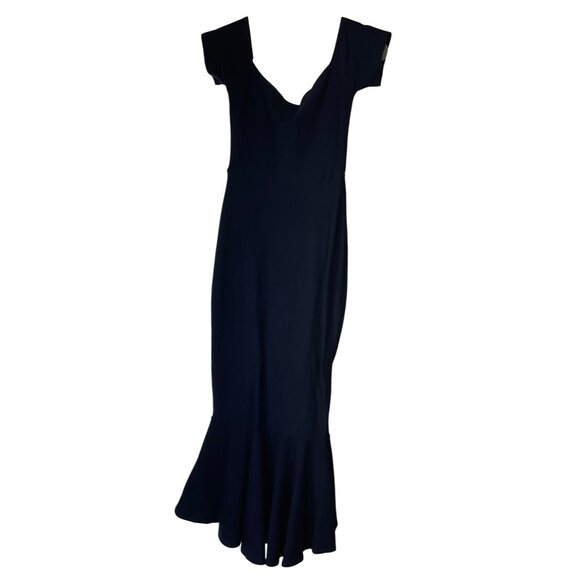Lulus OTS How Much I Care Dress Midnight Blue Size S Small Stretch Midi - Picture 2 of 6